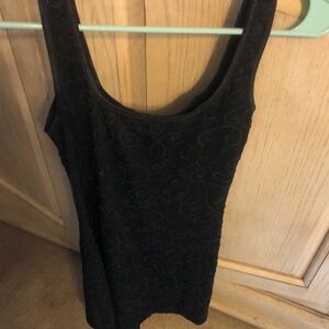 Black Sleeveless Dress with Pattern